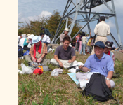 篭山ふれあいトレッキング大会の様子